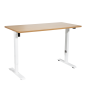 Dellonda Single Motor Height-Adjustable Electric Sit & Stand Desk with Oak Desktop & White Frame