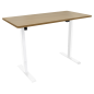 Dellonda Single Motor Height-Adjustable Electric Sit & Stand Desk with Oak Desktop & White Frame