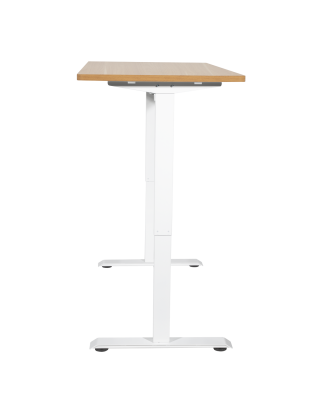 Dellonda Single Motor Height-Adjustable Electric Sit & Stand Desk with Oak Desktop & White Frame