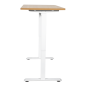 Dellonda Single Motor Height-Adjustable Electric Sit & Stand Desk with Oak Desktop & White Frame