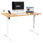 Dellonda Single Motor Height-Adjustable Electric Sit & Stand Desk with Oak Desktop & White Frame