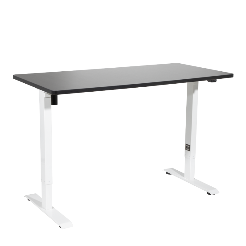 Dellonda Single Motor Height-Adjustable Electric Sit & Stand Desk with Black Desktop & White Frame