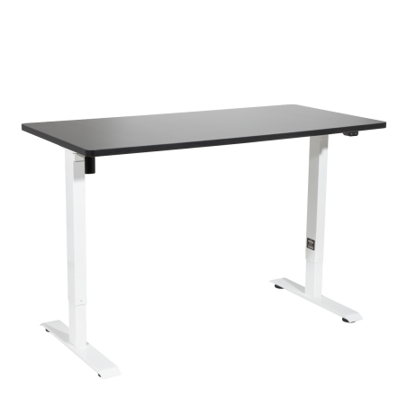 Dellonda Single Motor Height-Adjustable Electric Sit & Stand Desk with Black Desktop & White Frame