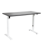 Dellonda Single Motor Height-Adjustable Electric Sit & Stand Desk with Black Desktop & White Frame