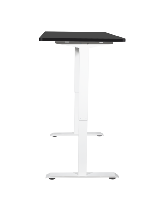 Dellonda Single Motor Height-Adjustable Electric Sit & Stand Desk with Black Desktop & White Frame