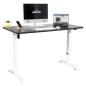 Dellonda Single Motor Height-Adjustable Electric Sit & Stand Desk with Black Desktop & White Frame