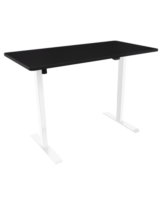 Dellonda Single Motor Height-Adjustable Electric Sit & Stand Desk with Black Desktop & White Frame