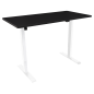 Dellonda Single Motor Height-Adjustable Electric Sit & Stand Desk with Black Desktop & White Frame