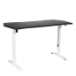 Dellonda Single Motor Height-Adjustable Electric Sit & Stand Gaming Desk with Carbon Fibre Desktop & White Frame