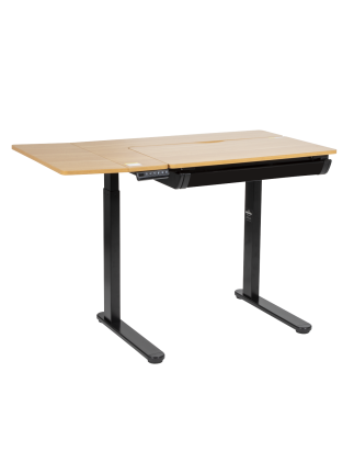 Bureau à dessin électrique Dellonda, table ergonomique assis/debout 0-40°