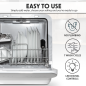 Dellonda 3 Place Settings Mini Portable Tabletop Dishwasher with 7 Wash Functions