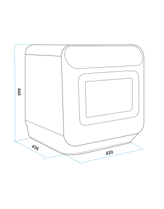 Dellonda 3 Place Settings Mini Portable Tabletop Dishwasher with 7 Wash Functions