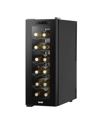 Baridi 12 Bottle Wine Cooler with Digital Touchscreen Controls & LED Light, Black