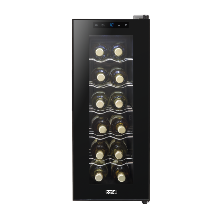 Baridi 12 Bottle Wine Cooler with Digital Touchscreen Controls & LED Light, Black