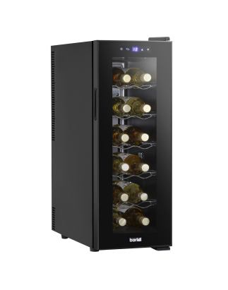 Baridi 12 Bottle Wine Cooler with Digital Touchscreen Controls & LED Light, Black