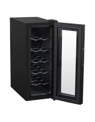 Baridi 12 Bottle Wine Cooler with Digital Touchscreen Controls & LED Light, Black