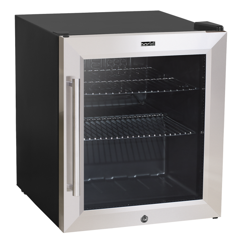 Baridi 50L Tabletop Drinks Fridge, Mini Beer Cooler, Glass Door, Stainless Steel