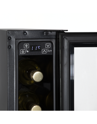 Baridi 7 Bottle 15cm Slim Wine Cooler with Digital Touchscreen Controls, Black