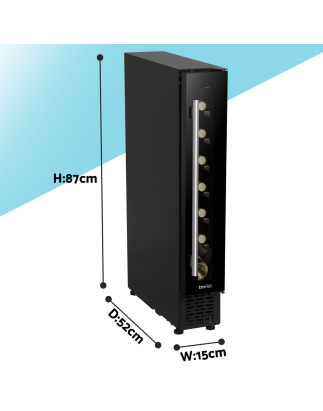 Baridi Refroidisseur à vin fin 7 bouteilles 15 cm avec commandes à écran tactile numérique, noir