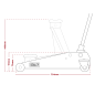 Cric chariot à fusée à profil bas 2,25 tonnes - Bleu