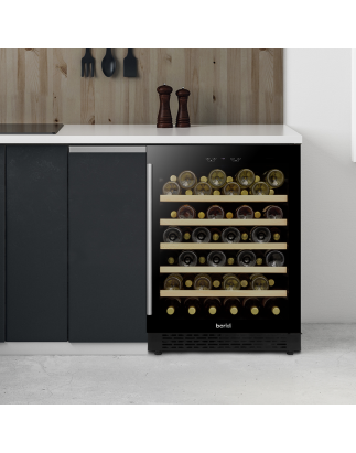 Baridi 54 Bottle Wine Cellar Fridge with Digital Touch Screen Controls, Black