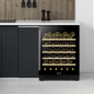 Baridi 54 Bottle Wine Cellar Fridge with Digital Touch Screen Controls, Black