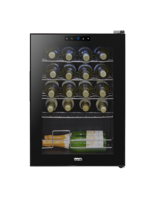 Baridi Wine Cooler/Fridge, Digital Touchscreen Controls, LED Light, 20 Bottle - Black