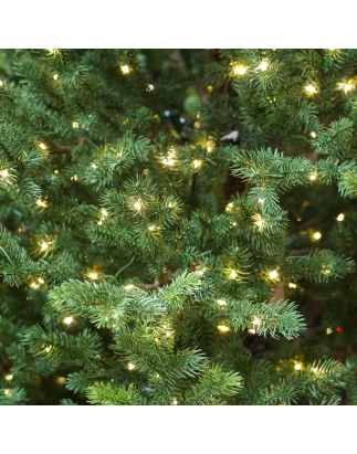 Arbre de Noël à charnière illuminé Dellonda de 5 pieds avec lumières LED blanc chaud et embouts en PE/PVC