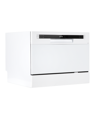 Baridi Compact Tabletop Dishwasher 6 Place Settings, 6 Programmes, Low Noise, 6.5L Cycle, Start Delay - White