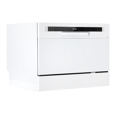 Baridi Compact Tabletop Dishwasher 6 Place Settings, 6 Programmes, Low Noise, 6.5L Cycle, Start Delay - White