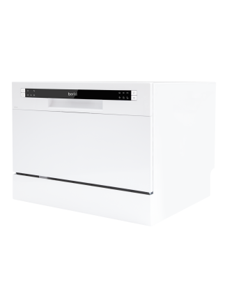 Baridi Compact Tabletop Dishwasher 6 Place Settings, 6 Programmes, Low Noise, 6.5L Cycle, Start Delay - White