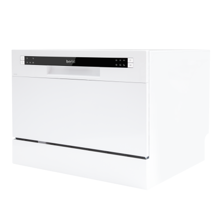 Baridi Compact Tabletop Dishwasher 6 Place Settings, 6 Programmes, Low Noise, 6.5L Cycle, Start Delay - White