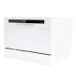 Baridi Compact Tabletop Dishwasher 6 Place Settings, 6 Programmes, Low Noise, 6.5L Cycle, Start Delay - White