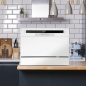 Baridi Compact Tabletop Dishwasher 6 Place Settings, 6 Programmes, Low Noise, 6.5L Cycle, Start Delay - White