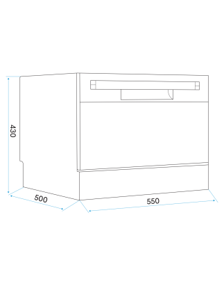 Lave-vaisselle de table compact Baridi 6 couverts, 6 programmes, faible bruit, cycle 6,5 L, démarrage différé - Blanc