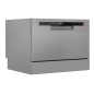 Baridi Compact Tabletop Dishwasher 6 Place Settings, 6 Programmes, Low Noise, 6.5L Cycle, Start Delay - Silver