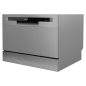 Baridi Compact Tabletop Dishwasher 6 Place Settings, 6 Programmes, Low Noise, 6.5L Cycle, Start Delay - Silver