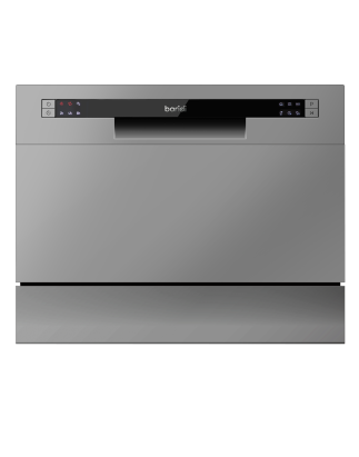 Baridi Compact Tabletop Dishwasher 6 Place Settings, 6 Programmes, Low Noise, 6.5L Cycle, Start Delay - Silver