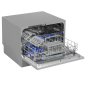 Baridi Compact Tabletop Dishwasher 6 Place Settings, 6 Programmes, Low Noise, 6.5L Cycle, Start Delay - Silver