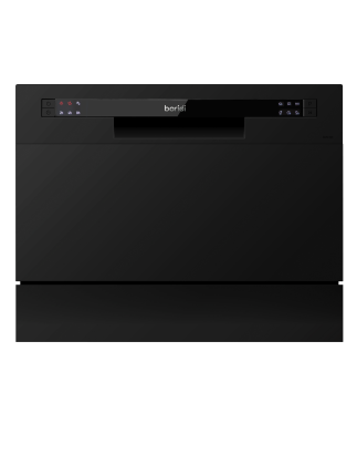 Baridi Compact Tabletop Dishwasher 6 Place Settings, 6 Programmes, Low Noise, 6.5L Cycle, Start Delay - Black