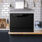 Baridi Compact Tabletop Dishwasher 6 Place Settings, 6 Programmes, Low Noise, 6.5L Cycle, Start Delay - Black