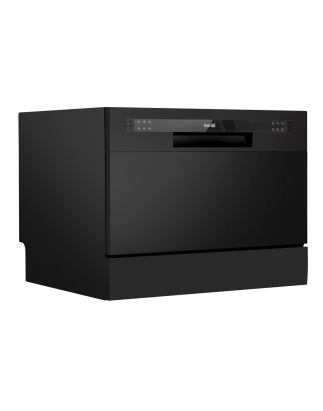 Baridi Compact Tabletop Dishwasher 6 Place Settings, 6 Programmes, Low Noise, 6.5L Cycle, Start Delay - Black