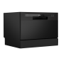 Baridi Compact Tabletop Dishwasher 6 Place Settings, 6 Programmes, Low Noise, 6.5L Cycle, Start Delay - Black