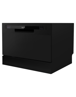 Baridi Compact Tabletop Dishwasher 6 Place Settings, 6 Programmes, Low Noise, 6.5L Cycle, Start Delay - Black