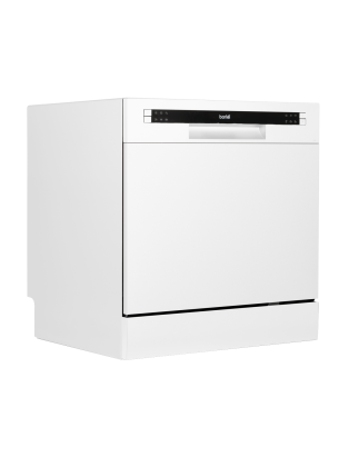 Baridi Compact Tabletop Dishwasher 8 Place Settings, 6 Programmes, Low Noise, 8L Cycle, Start Delay - White