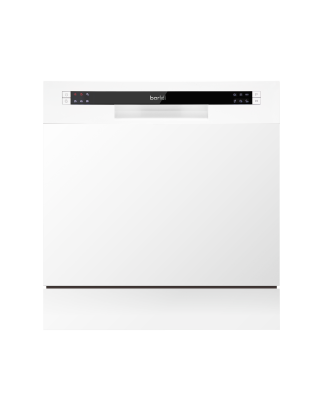 Baridi Compact Tabletop Dishwasher 8 Place Settings, 6 Programmes, Low Noise, 8L Cycle, Start Delay - White