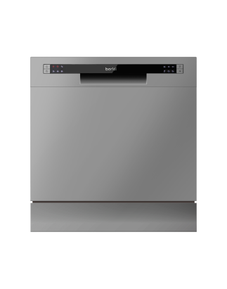 Baridi Compact Tabletop Dishwasher 8 Place Settings, 6 Programmes, Low Noise, 8L Cycle, Start Delay - Silver