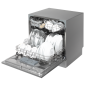 Baridi Compact Tabletop Dishwasher 8 Place Settings, 6 Programmes, Low Noise, 8L Cycle, Start Delay - Silver