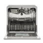 Baridi Compact Tabletop Dishwasher 8 Place Settings, 6 Programmes, Low Noise, 8L Cycle, Start Delay - Silver