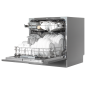 Baridi Compact Tabletop Dishwasher 8 Place Settings, 6 Programmes, Low Noise, 8L Cycle, Start Delay - Silver